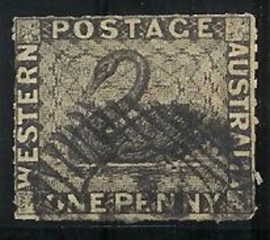 1854 1d black rouletted on all 4 sides. Fine used ... Image 1++