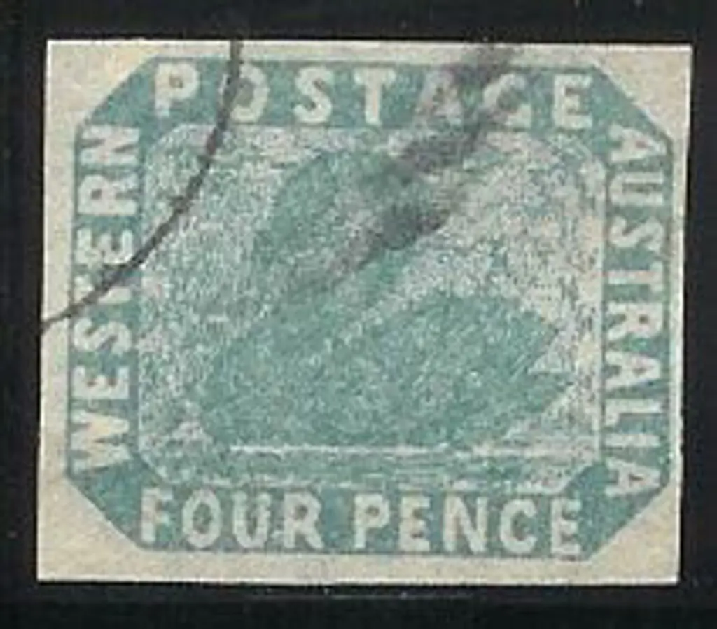 1854 4d pale blue swan with 4 clear even large ... Image 1++