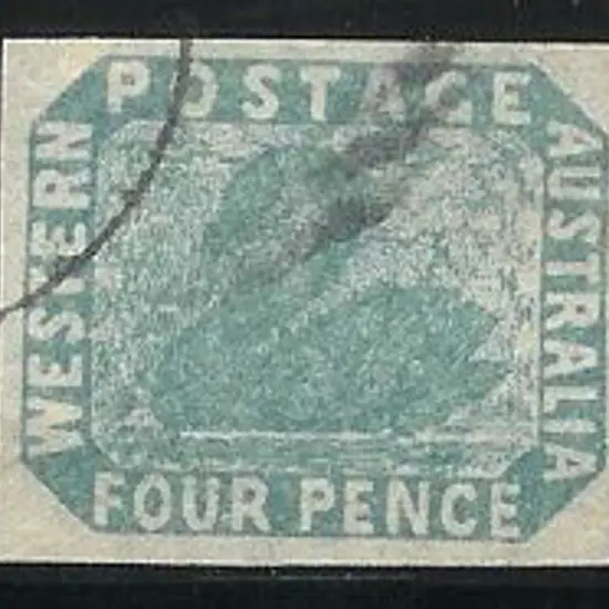1854 4d pale blue swan with 4 clear even large ...