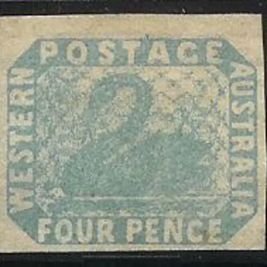 1854 4d pale blue swan with 4 large to huge ...