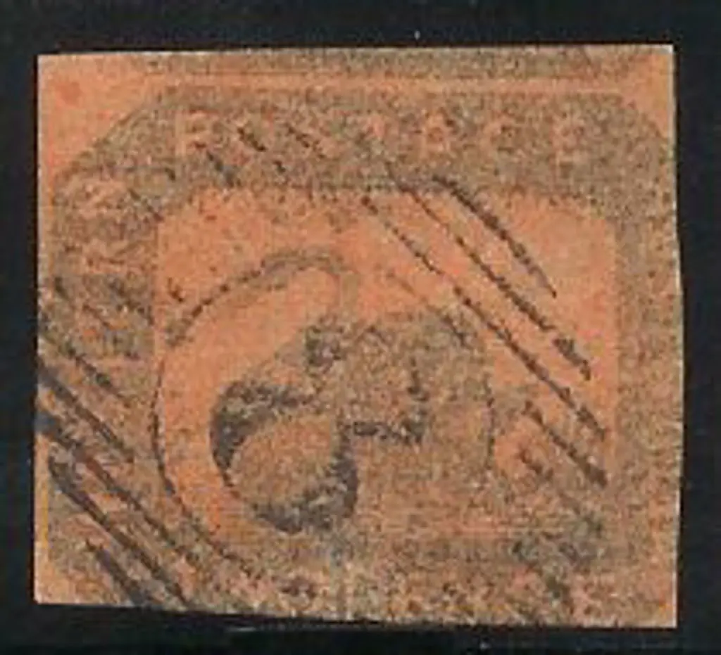 1858 2d  brown-black on red which is quite intense ... Image 1++