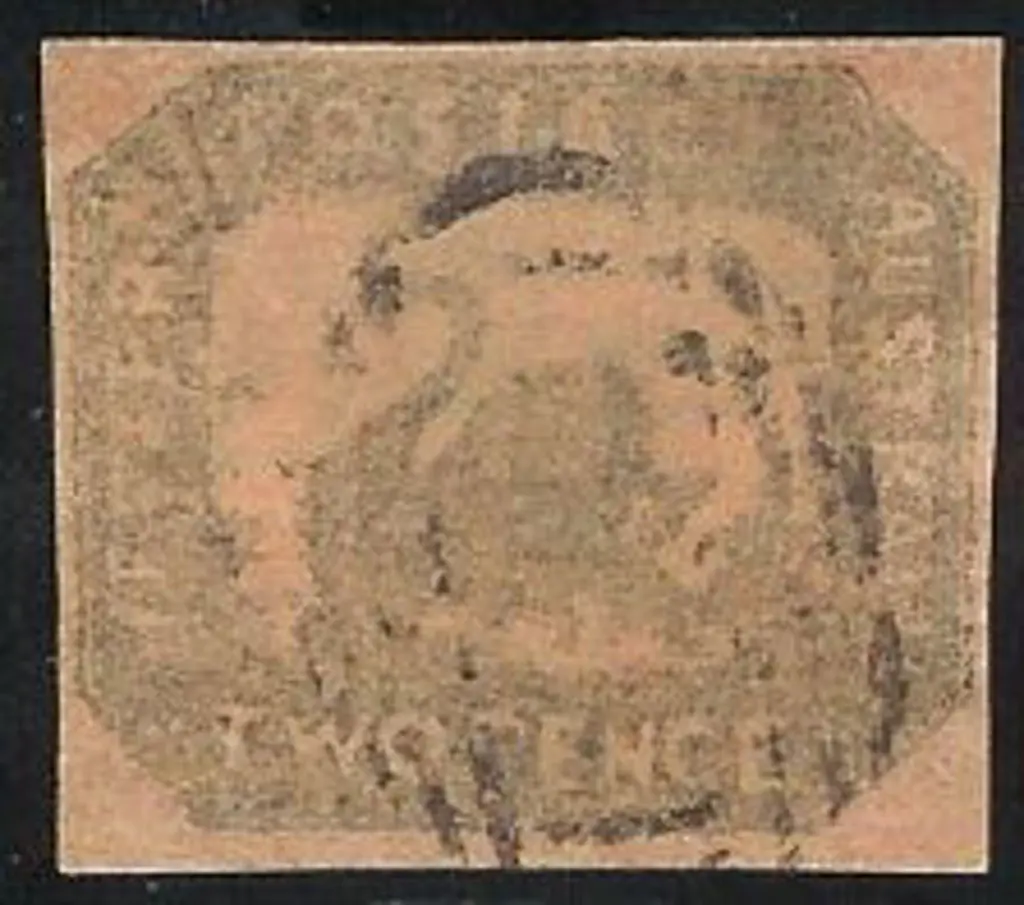 1858 2d brown-black on red litho swan printed both ... Image 1++