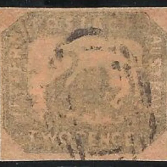 1858 2d brown-black on red litho swan printed both ...