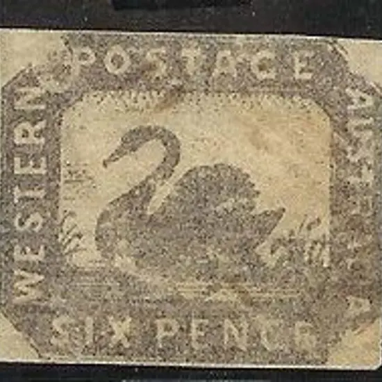 1859 6d grey-black litho swan SG 19 with light ...