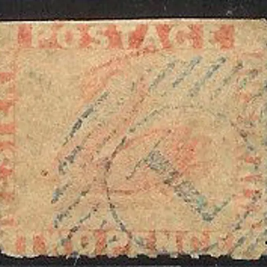 1860 2d pale orange swan. Rouletted on 3 sides ...