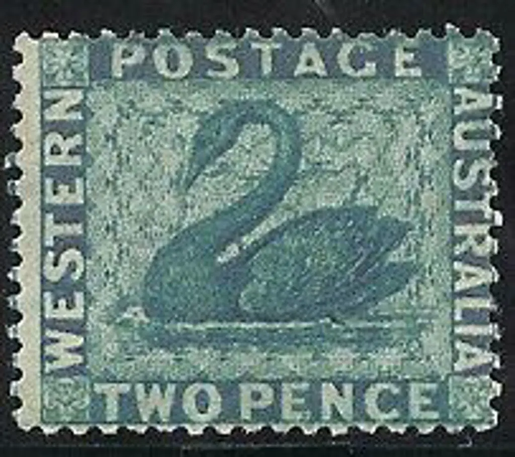 1861 2d blue swan perf 14. Fine mint hinged ... Image 1++