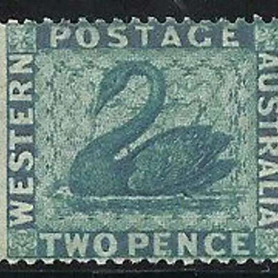 1861 2d blue swan perf 14. Fine mint hinged ...