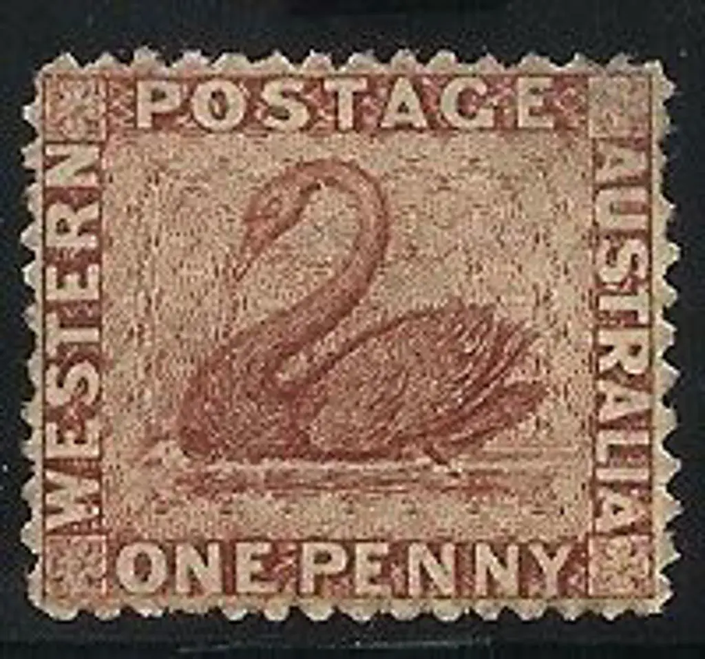 1863 1d lake swan, mint without gum. Well centred. ... Image 1++