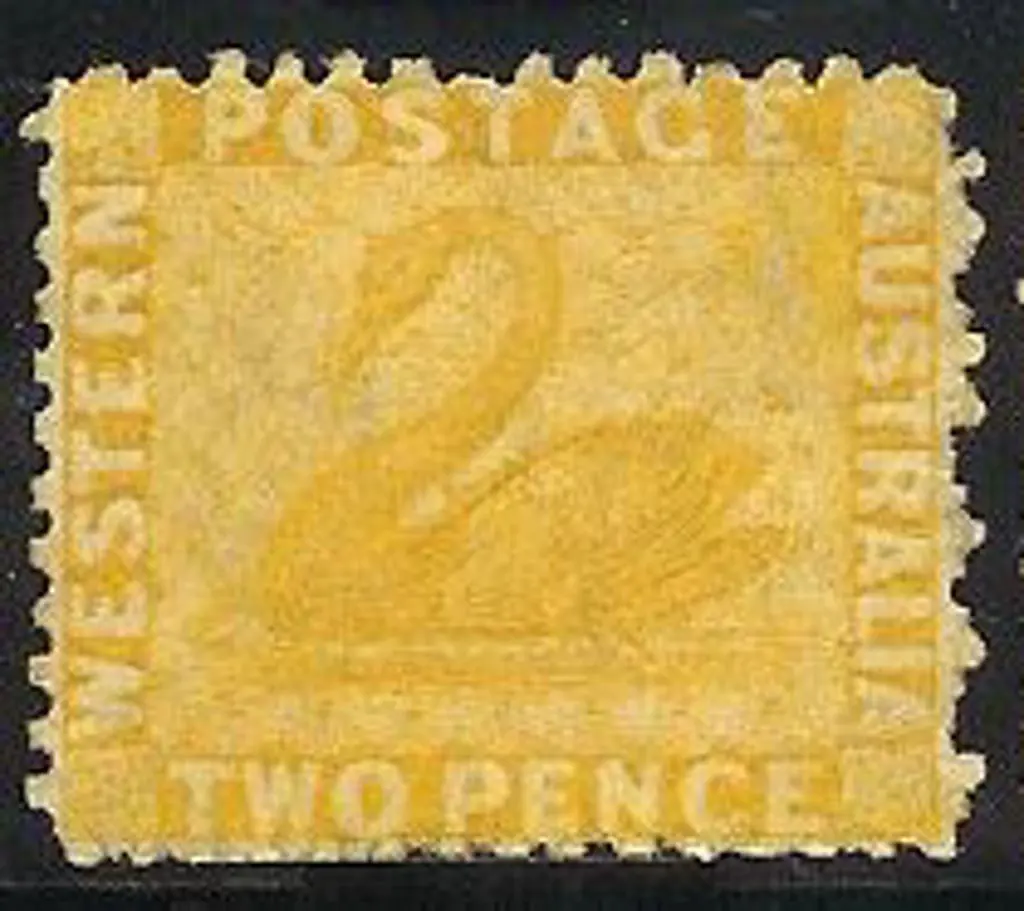 1864 2d yellow swan WMK Crown CC perf 12 ½ . Mint ... Image 1++