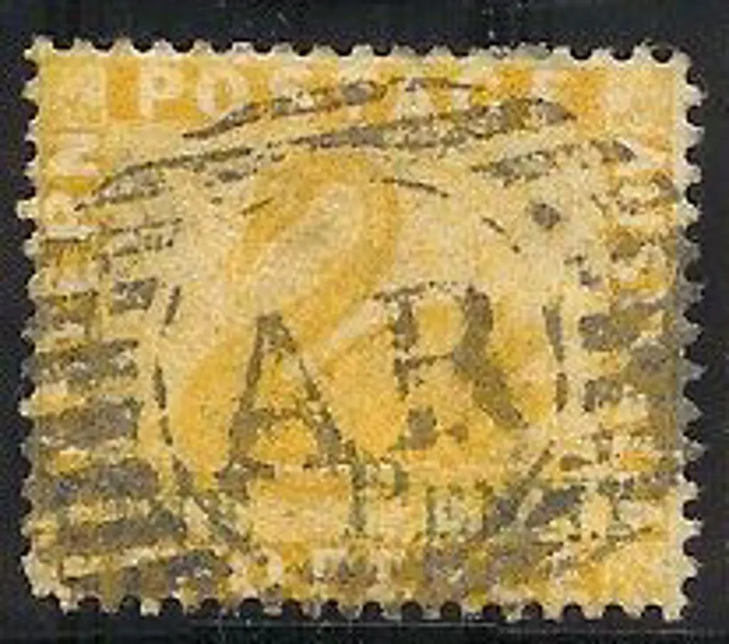 1874 1d surcharge on 2d yellow with scarce 11 Bar ... Image 1++