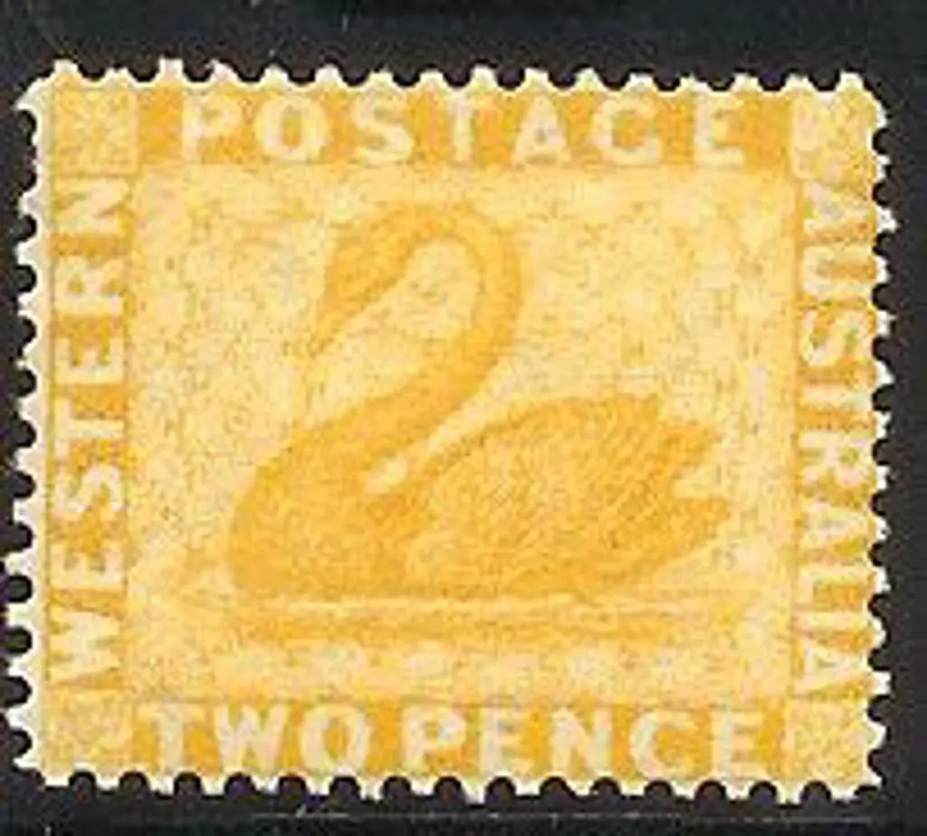 1876 2d chrome yellow swan WMK Crown CC perf 14 SG ... Image 1++