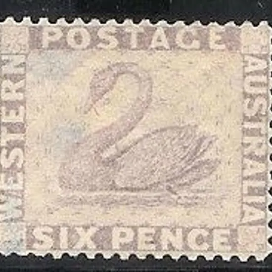 1884 6d lilac swan perf. 14. Mint no gum with ...
