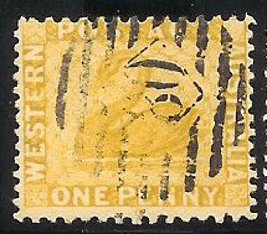 1883 1d yellow-ochre WMK Crown CA perf 12 x 14 SG ... Image 1++