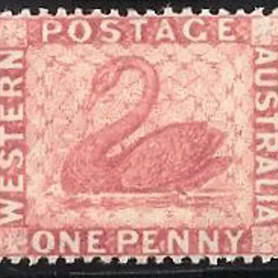 1888 1d carmine-pink swan. Fresh MLH SG 103