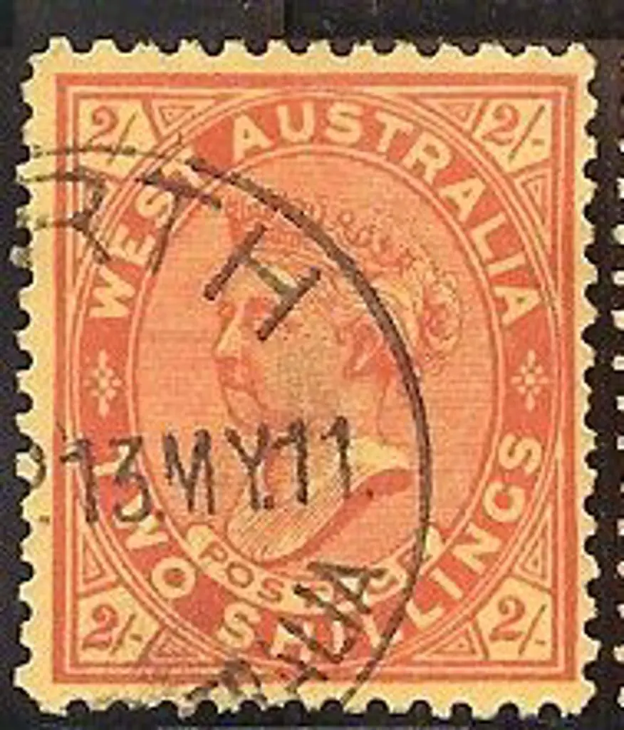 1902 2/- bright red on yellow QV F/U with neat ... Image 1++