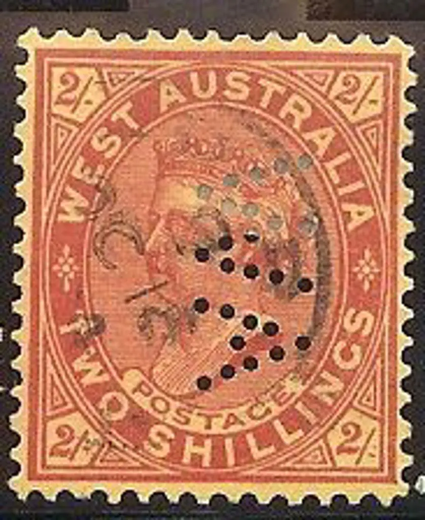 1902 2/- orange-red/yellow WMK V over Crown Perf ... Image 1++