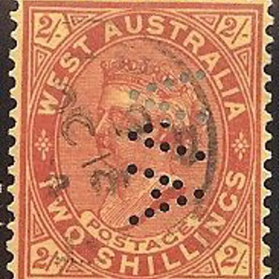 1902 2/- orange-red/yellow WMK V over Crown Perf ...