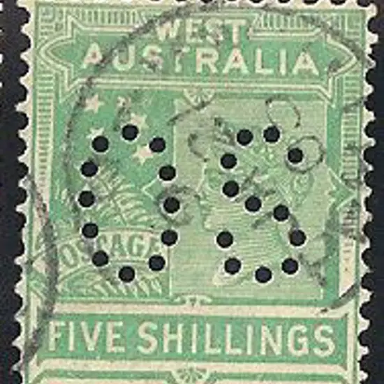 1902 5/- emerald-green SG 126 WMK V over Crown ...
