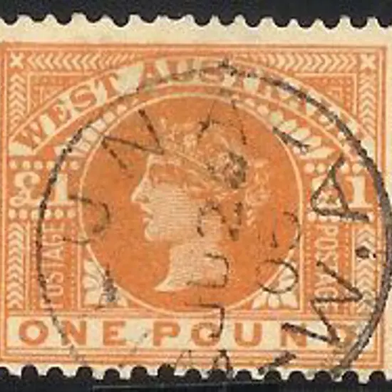 1902 £1 orange-brown QV F/U with neat 26 Jun 05 ...