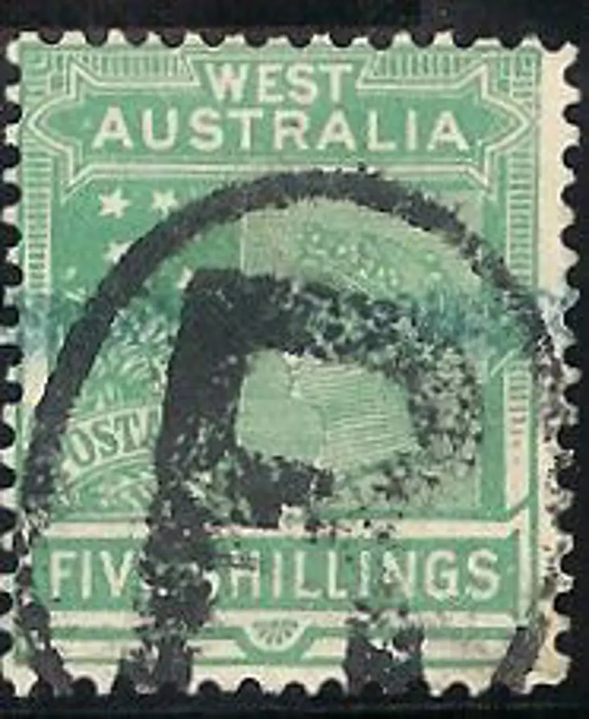 1902 9d, 2/-. 2/6d & 5/- all cancelled with "R" in ... Image 1++