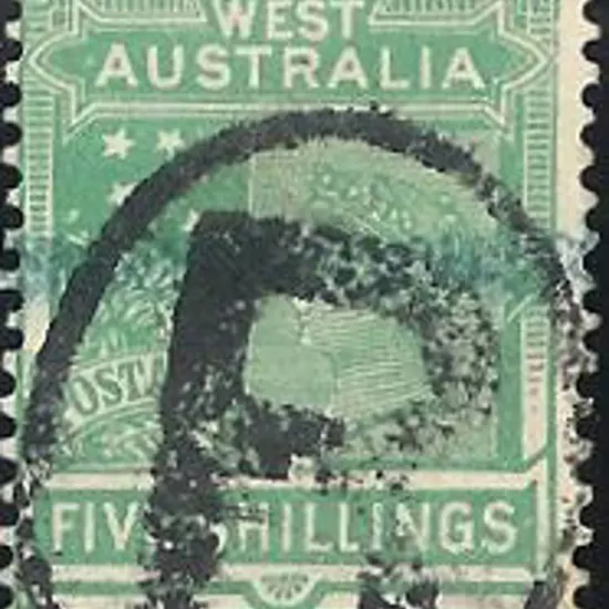 1902 9d, 2/-. 2/6d & 5/- all cancelled with "R" in ...