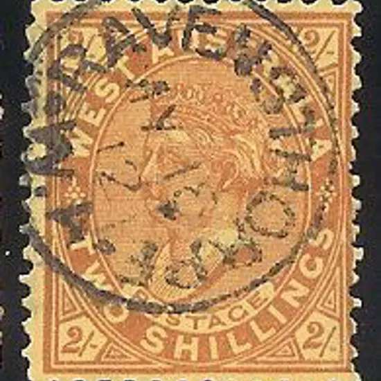 1911 2/- brown on yellow. FU with 100% ...