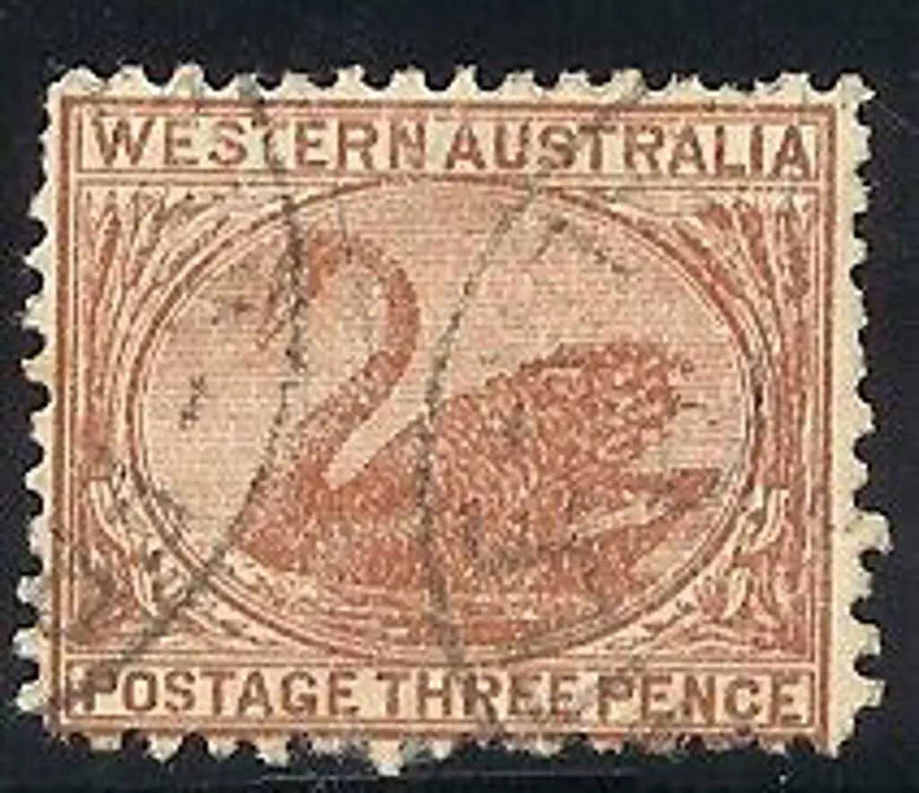 1912 3d brown swan perf. 12½ with upright wmk ... Image 1++