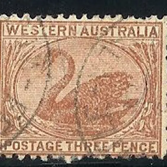 1912 3d brown swan perf. 12½ with upright wmk ...