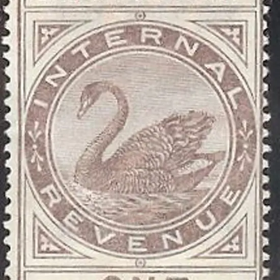 1897 1d and 1/- dull purple Internal revenue ...