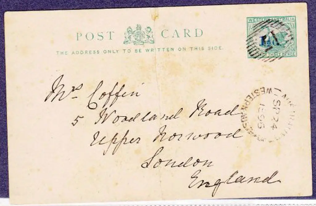 Australind 24 Sept 1896 & 15 bar 17 oblitorator on ... Image 1++