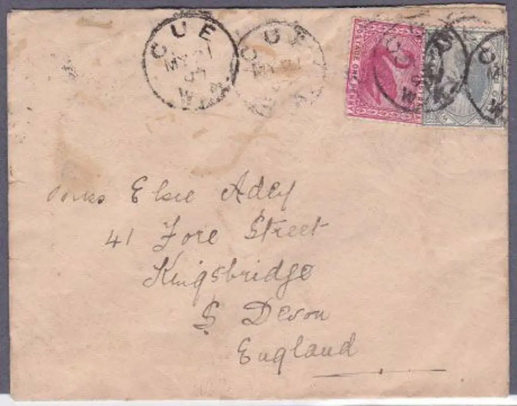 Cue 3b-c (5 strikes) for 21 May 1897 on 2d & 1d ... Image 1++