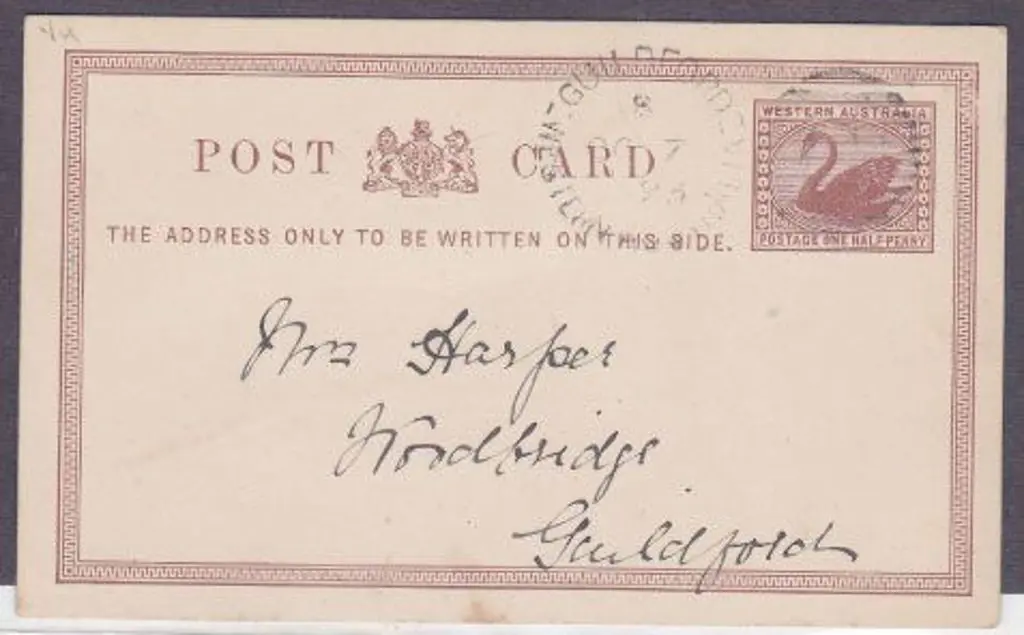 Guildford DxL 2b for 7th Oct 1893 on ½d swan ... Image 1++