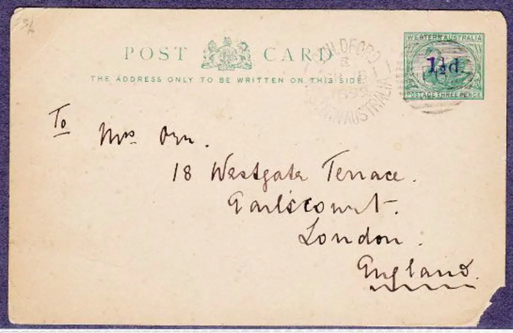 Guildford DxPO in B for 18 Sep 1899 on 1½d on 3d ... Image 1++