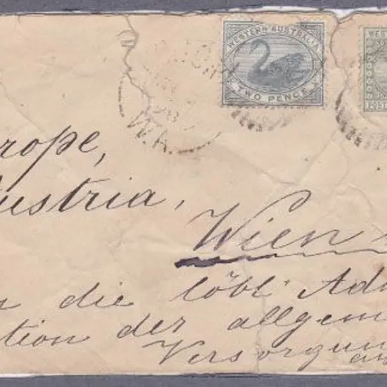 Kojonup 2 Mar 1898 cds 2b & 2 x BL-K oblit cancels ...