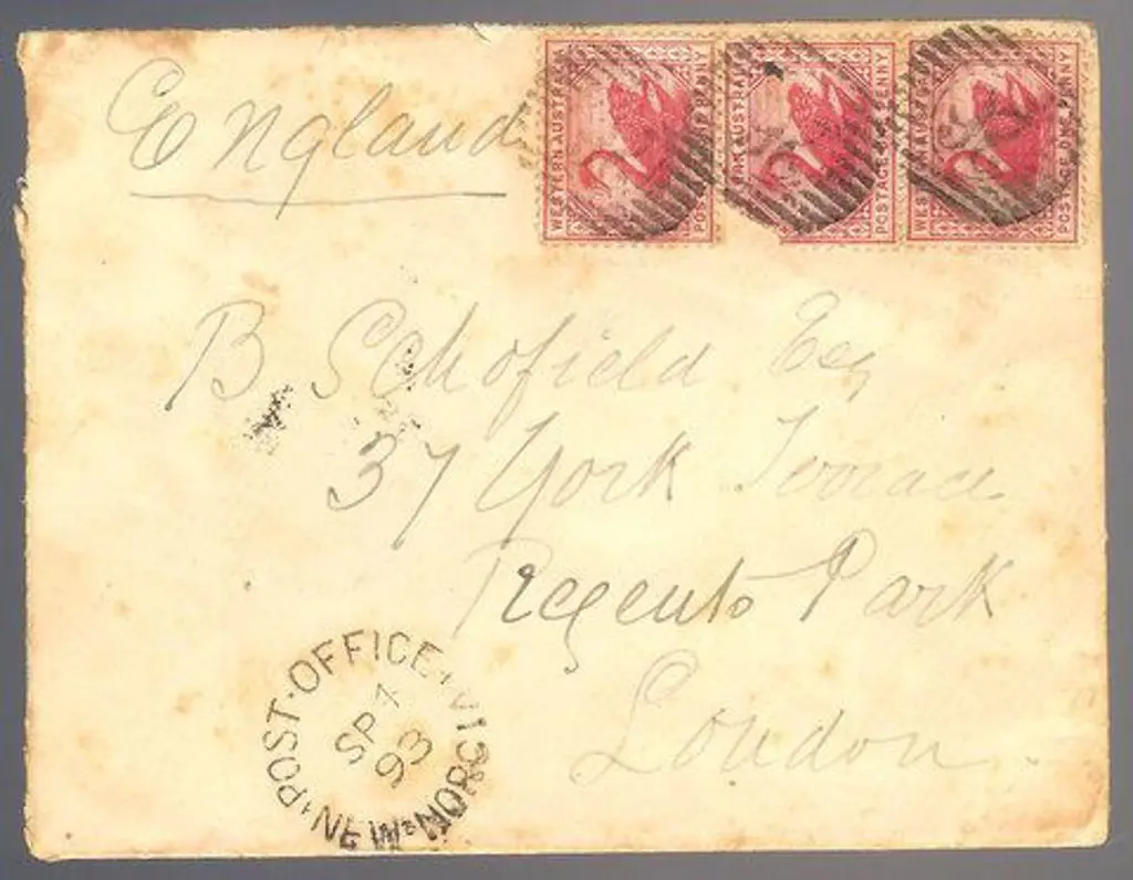 New Norcia 1893 (1st Sept) cover to London from ... Image 1++