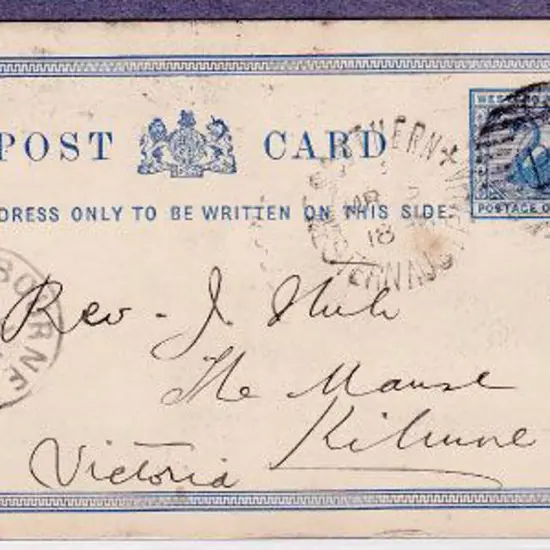 Southern Cross DxPO in B for 9 Mar 1896 on 1d blue ...
