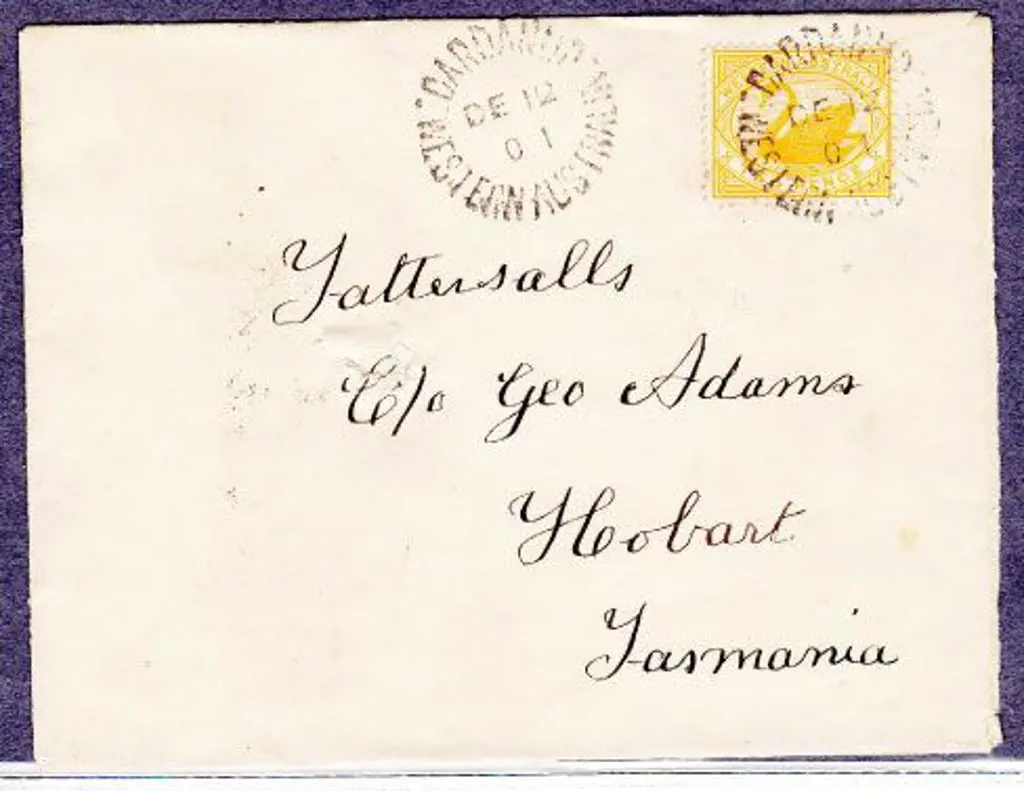 DARDANUP CDS1 for 12 Dec 1901 on 2d yellow.  Two ... Image 1++