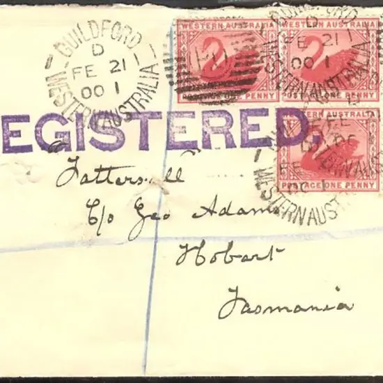 GUILDFORD 21 Feb 1901 DxPO in D tied to 5 x 1d red ...