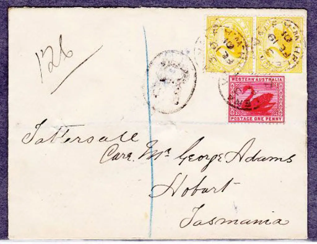 Helena Vale 19 Feb 1901 on Registered Tatts cover ... Image 1++