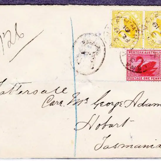Helena Vale 19 Feb 1901 on Registered Tatts cover ...