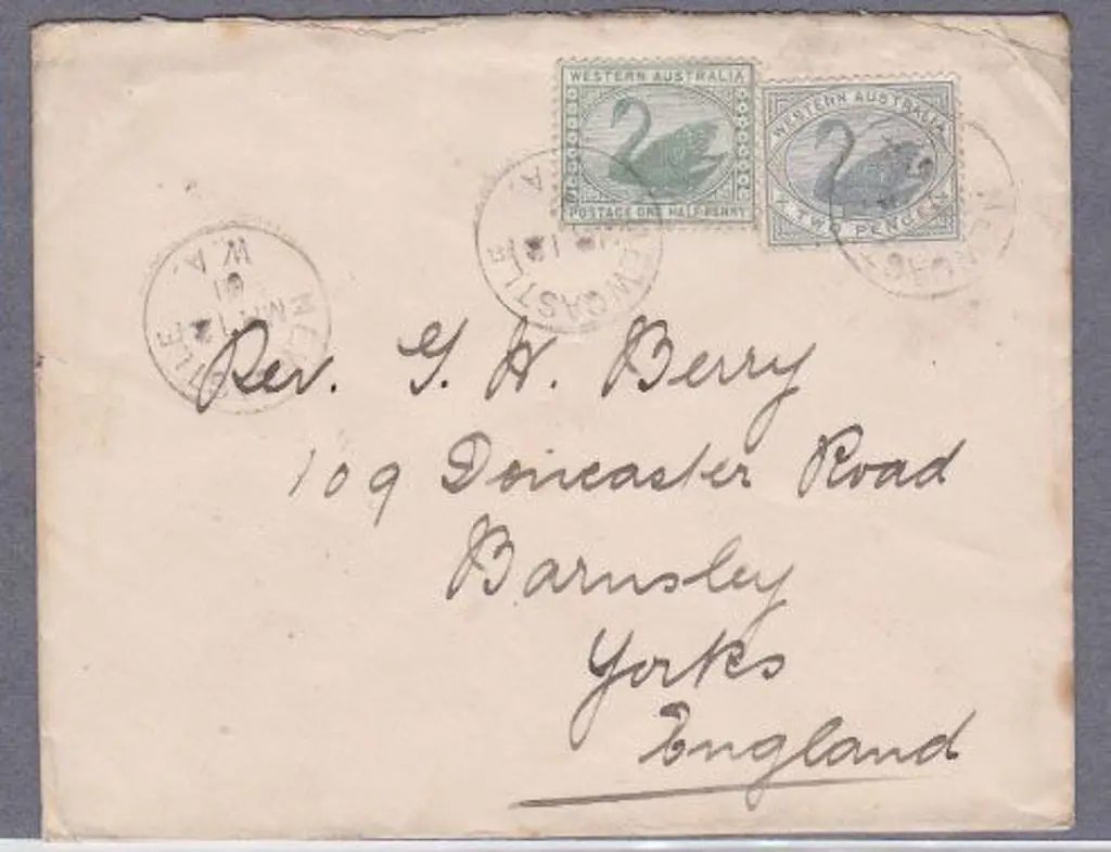 NEWCASTLE 3b for 12 Mar 1901. 3 strikes on 2d grey ... Image 1++