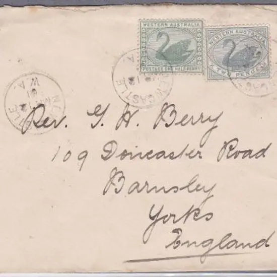 NEWCASTLE 3b for 12 Mar 1901. 3 strikes on 2d grey ...