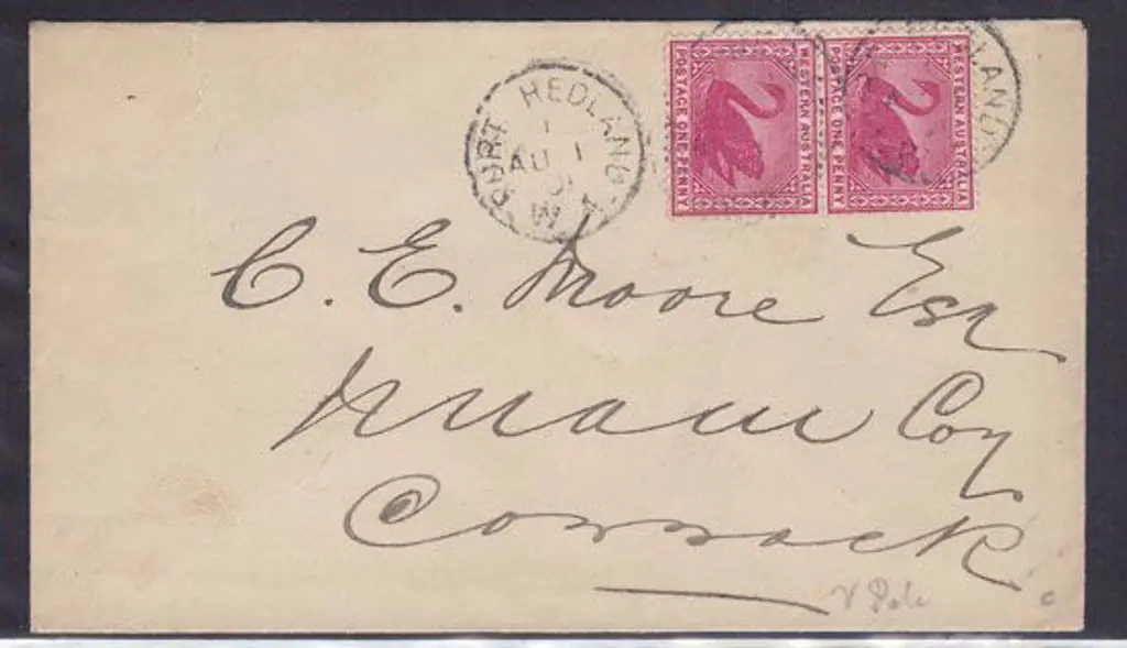 PORT HEDLAND 3b in 1 dated 1 Aug 1901 tied to 2 x ... Image 1++