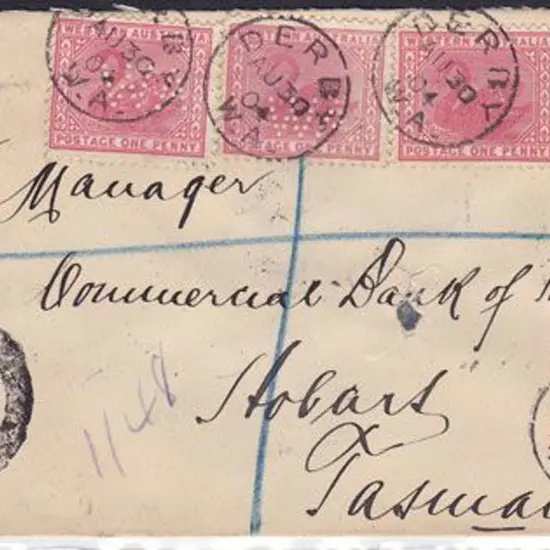 Derby 3b dated 30 Aug 1904. 5 strikes cancelling 5 ...