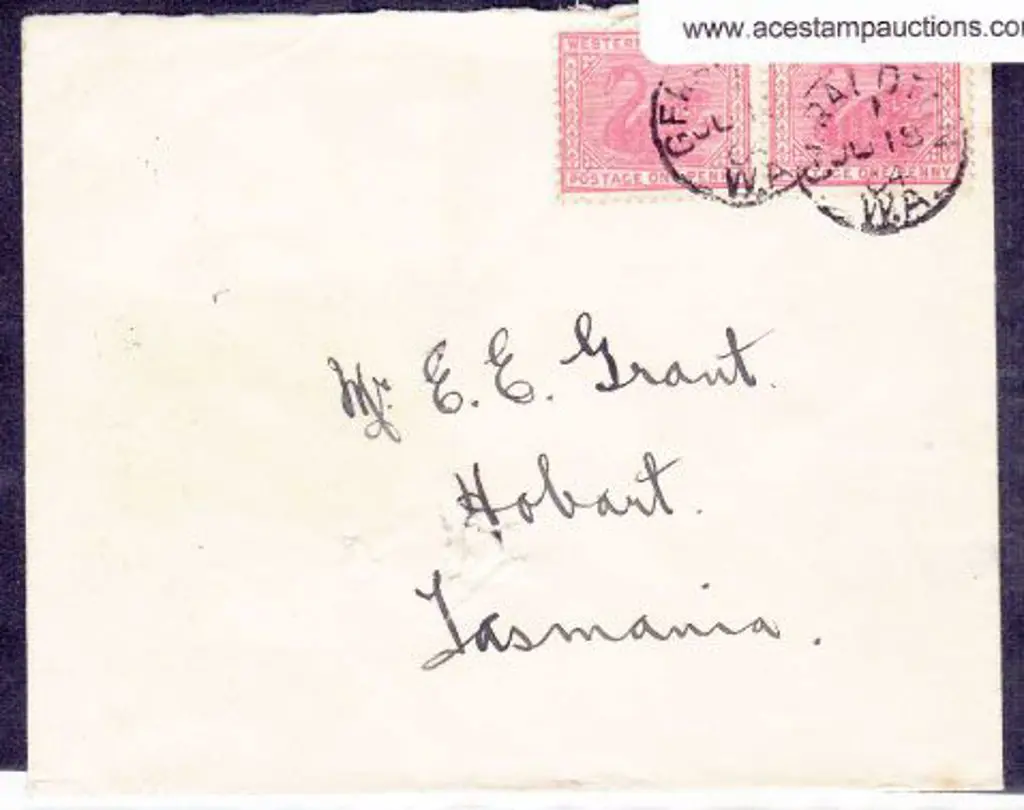 Geraldton 3b in 1 dated 18 Jun 1904 on pair of 1d ... Image 1++