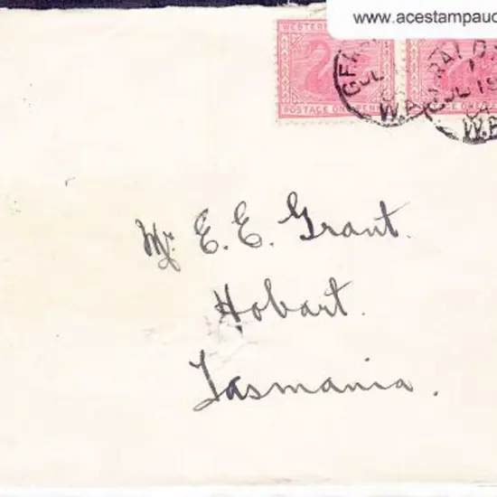Geraldton 3b in 1 dated 18 Jun 1904 on pair of 1d ...