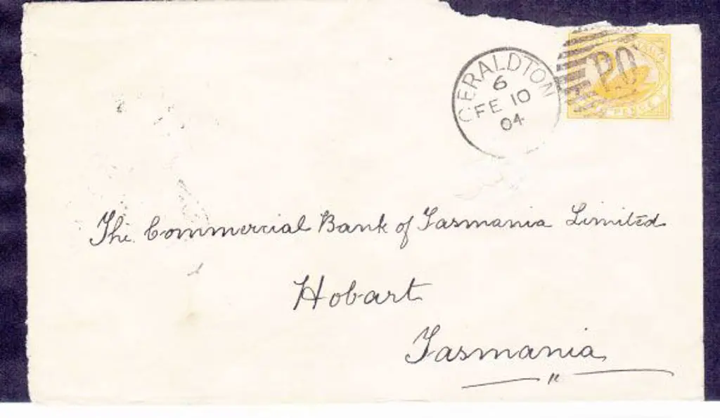 Geraldton DxPO in 6 for 10 Feb 1904 on cover ... Image 1++
