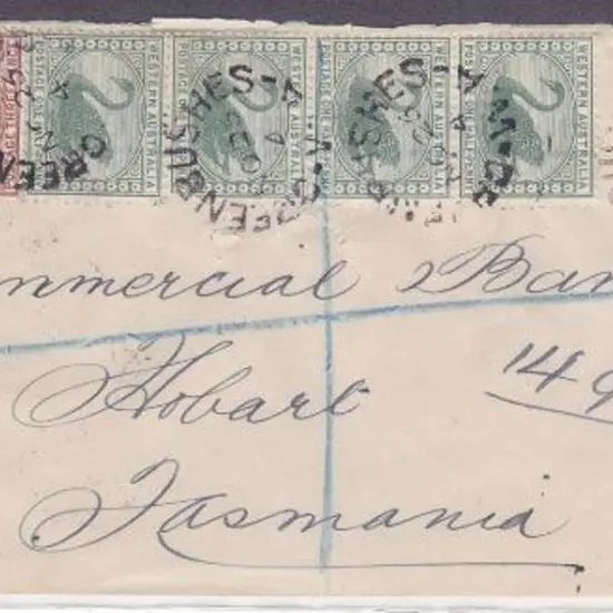 Green Bushes 2c. Four strikes dated 26 Nov 1904 on ...