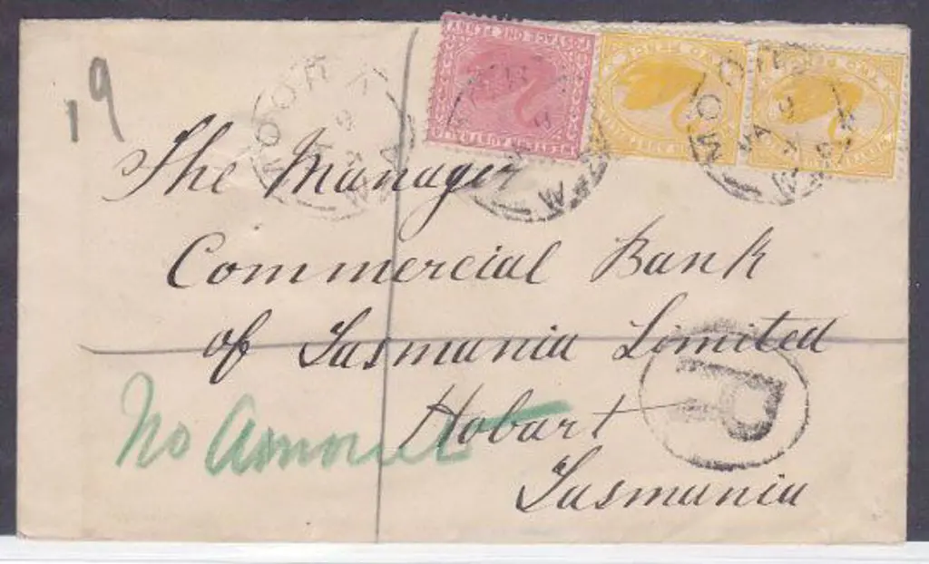 Moora 3b for 9 Jan 1904 on Regsitered cover with 3 ... Image 1++
