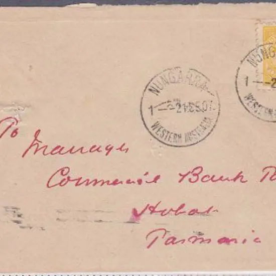 Nungarra A26T dated 21 Sep 1907 on Tatts cover ...